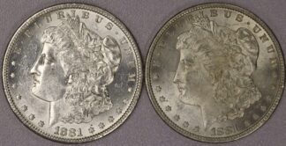 1881-O & 1881-S Uncirculated Morgan Silver Dollars