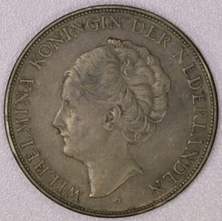 1931 Netherlands 2 1/2 Gulden 72% Silver Coin