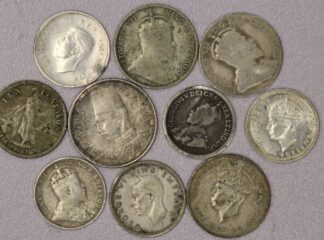 1910 to 1945 Ten Different World Coins All Are Silver