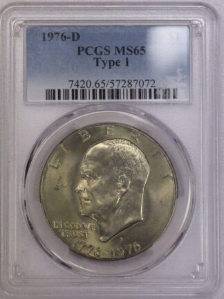 1976-D Eisenhower Dollar Uncirculated Clad Type 1 PCGS MS65