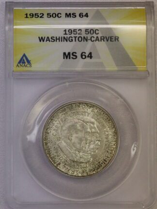 Auction- 1952  Washington Carver Commemorative Half Dollar ANACS MS64