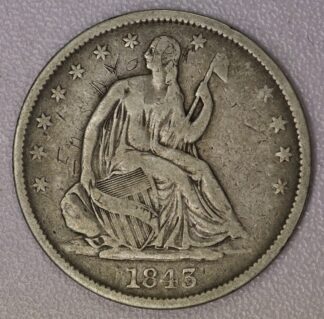 Auction- 1843-O Seated Liberty Half Dollar, Damaged-Graffiti on Obverse