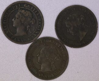 1896, 1899 & 1901 Canada Large Cents Queen Victoria