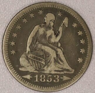 1853 Arrows & Rays Seated Liberty Quarter Fine