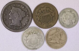 1849-1867 Five Obsolete Type Coins