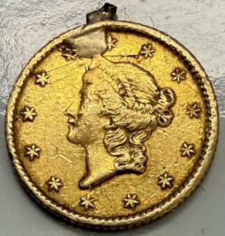 Auction - 1853 Liberty Head $1 Gold Soldered Damaged