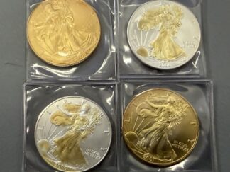 Auction: 4 Gilded Silver Eagles, 2000 and 2001