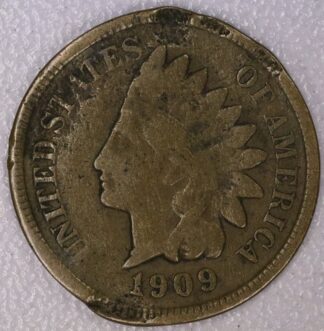 Auction- 1909-S Indian Head Cent, Damaged