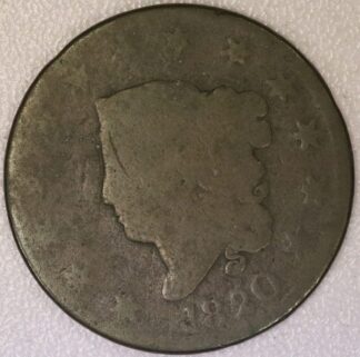 AUCTION-   1820 Coronet Head Large Cent Fair to AG
