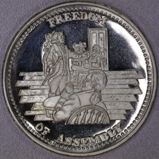AUCTION-   Johnson Matthey Freedom of Assembly One Ounce .999 Silver Round