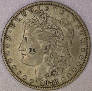 AUCTION-   1878 Morgan Silver Dollar with "PS" Counterstamp