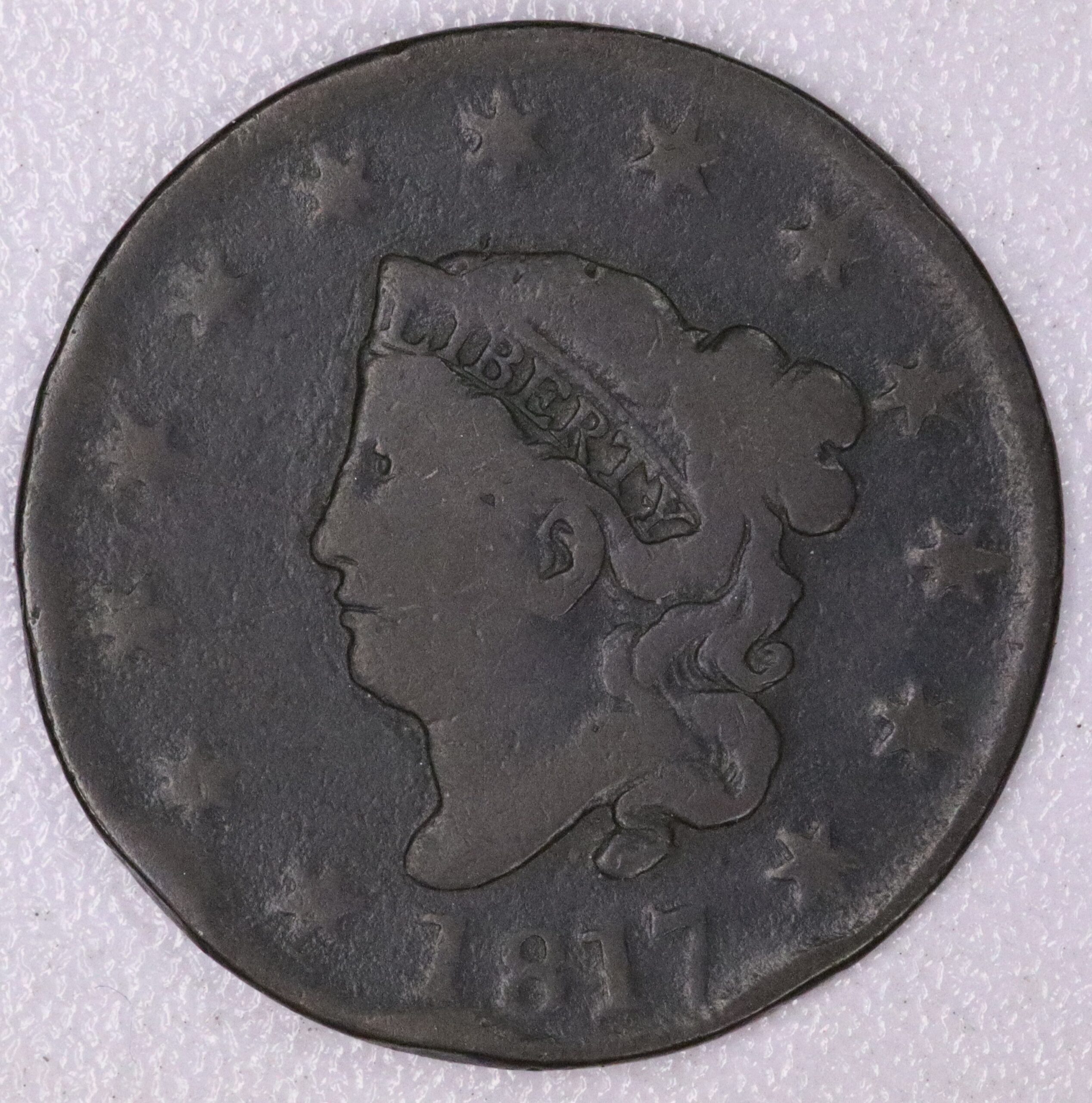 Auction- 1817 Large Cent, Rim Damage