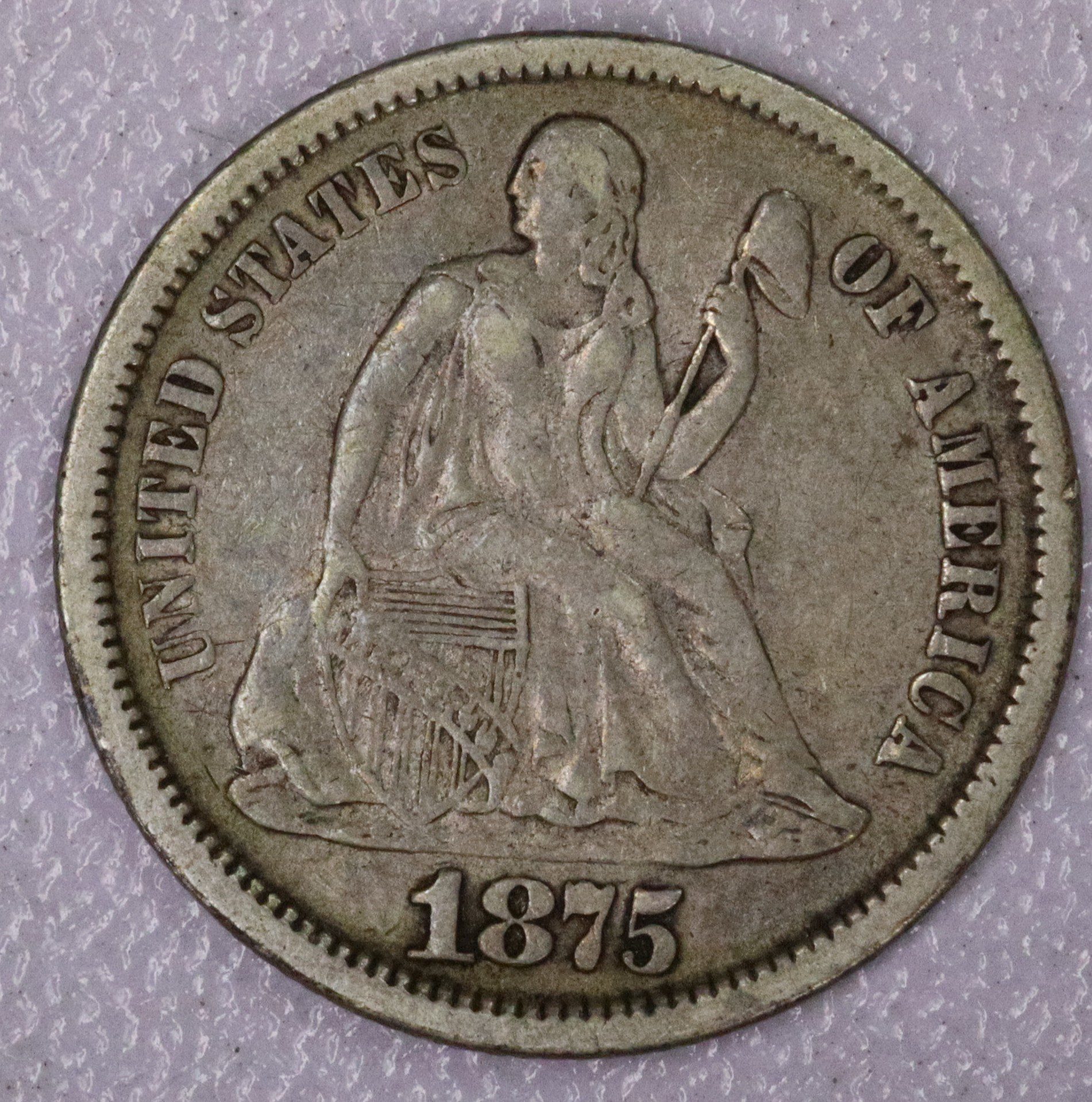 Auction- 1875 Seated Liberty Dime