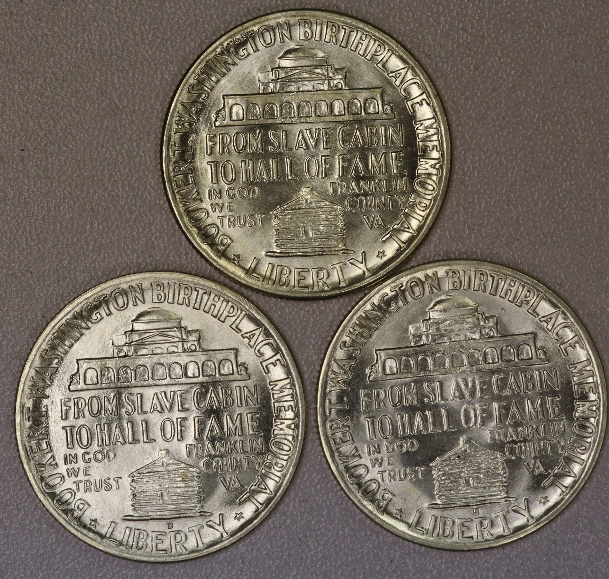 Auction- 1948 P, D and S Booker T Washington Commemorative Half Dollars - Image 2