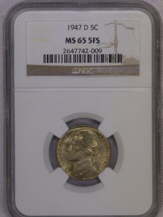 1947 D Jefferson Nickel MS65 5FS NGC