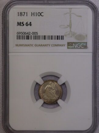 1871 Half Dime NGC MS64