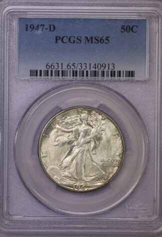 1947-D Walking Liberty Half Dollar PCGS MS65