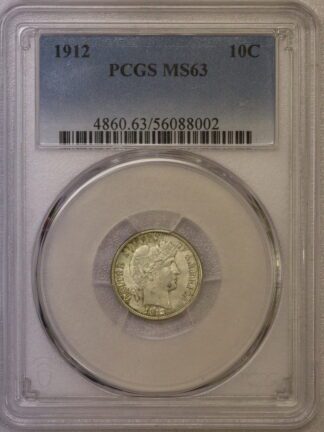 1912 Barber Dime PCGS MS63
