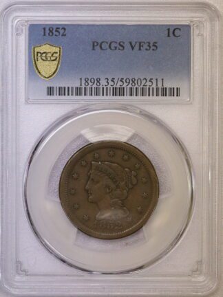 1852 Braided Hair Large Cent PCGS VF35