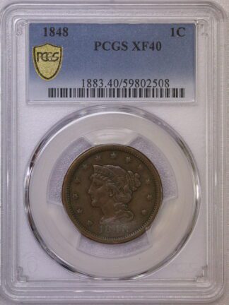 1848 Braided Hair Large Cent PCGS XF40