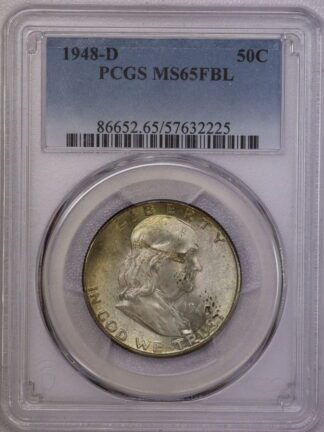1948-D Franklin Half Dollar PCGS MS65 FBL