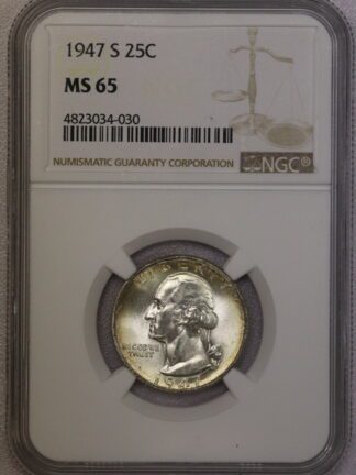 1947-S Washington Quarter NGC MS65