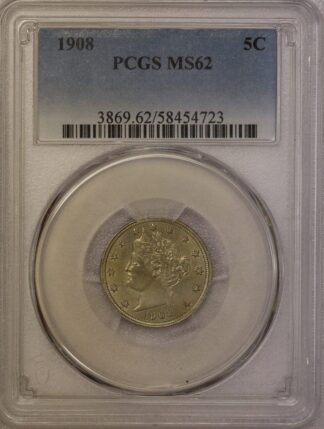 1908 Liberty Head "V" Nickel PCGS MS62