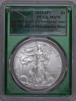 2021 (P) Type 1Silver Eagle PCGS MS70 From 1st Box