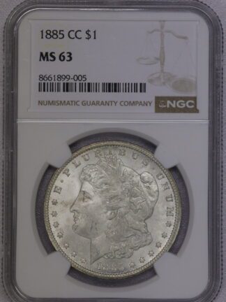 1885 CC Morgan Silver Dollar MS63 NGC