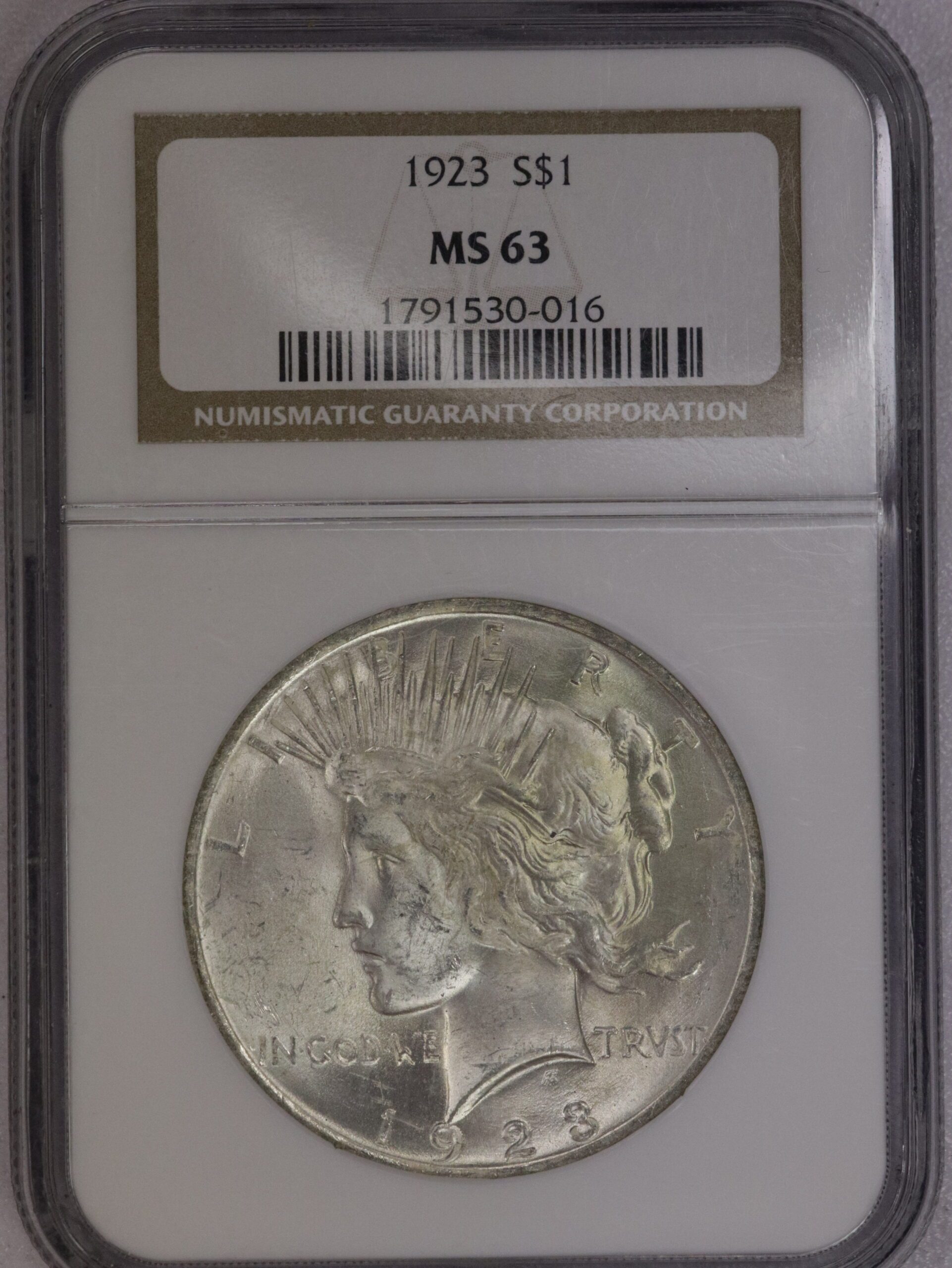Auction - 1923 Peace Dollar MS63 NGC