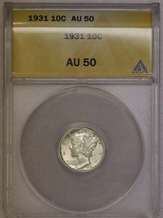 Auction - 1931 Mercury Dime AU50 ANACS
