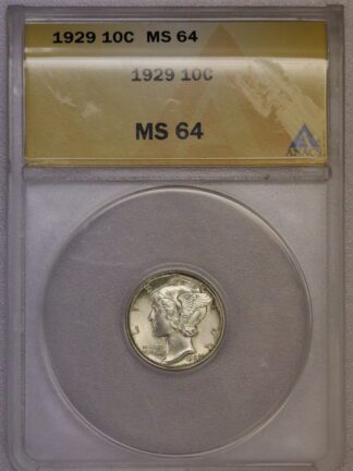 1929 Mercury Dime ANACS MS64