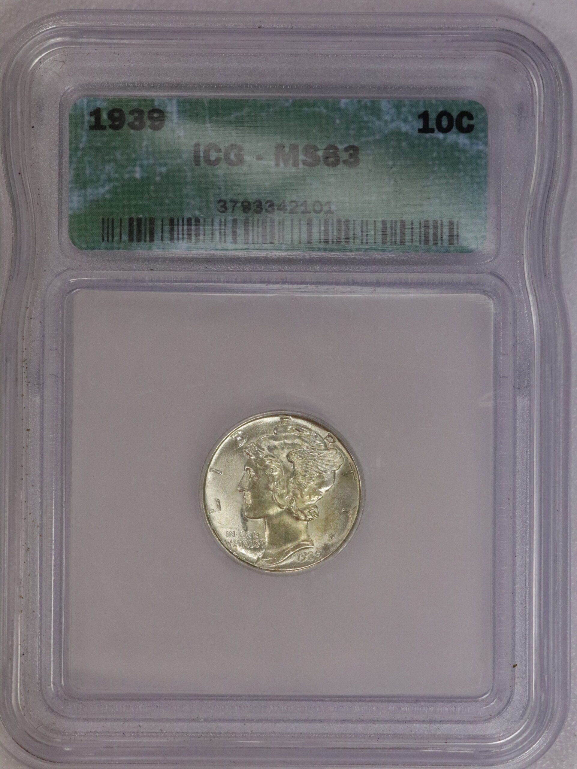 Auction - 1939 Mercury Dime ICG MS63