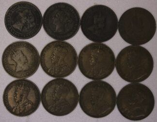 1859 to 1920 Twelve (12) Different Canada Large Cents