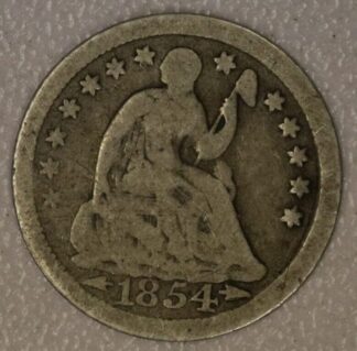 AUCTION-   1854-O With Arrows Seated Liberty Half Dime Circulated