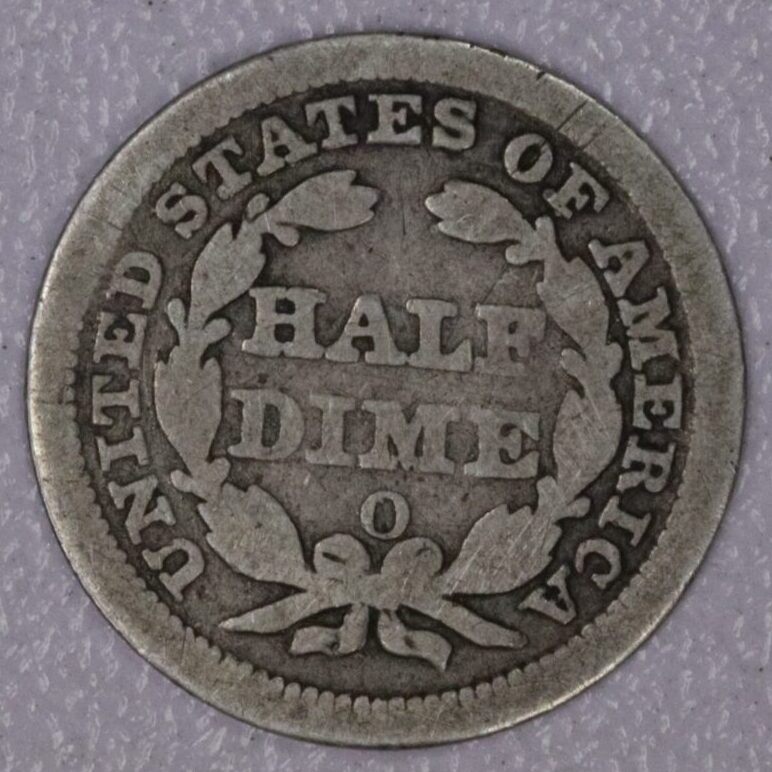 AUCTION- 1854-O With Arrows Seated Liberty Half Dime Circulated - Image 2