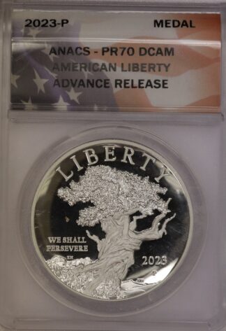 2023-P Medal 1oz Silver, American Liberty, Bristlecone Pine Tree ANACS PR70 DCAM