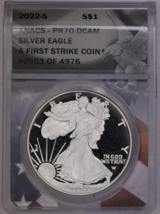 2022-S Proof Silver Eagle ANACS PR70 DCAM First Strike