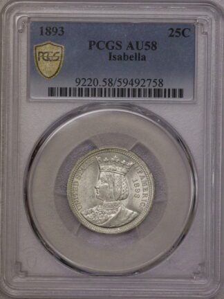 1893 Isabella Commemorative Quarter PCGS AU58