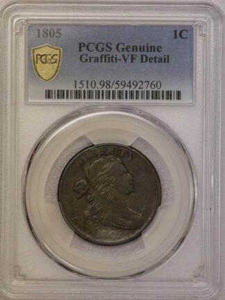 1805 Draped Bust Large Cent PCGS VF Detail Graffiti