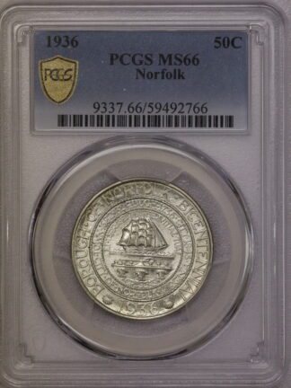 1936 Norfolk Commemorative Half Dollar PCGS MS66