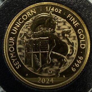 2024 Great Britain Unicorn 25 Pounds 1/4 oz Gold .999 Fine