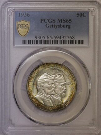 1936 Gettysburg Commemorative Half Dollar PCGS MS65