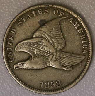 1858 Small Letters Flying Eagle Cent VF Cleaned