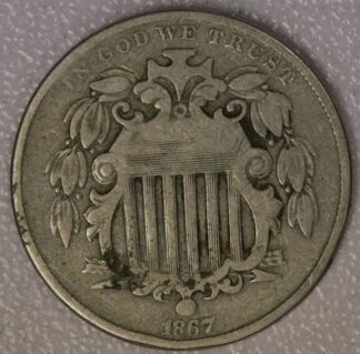 1867 Shield Nickel VG-F