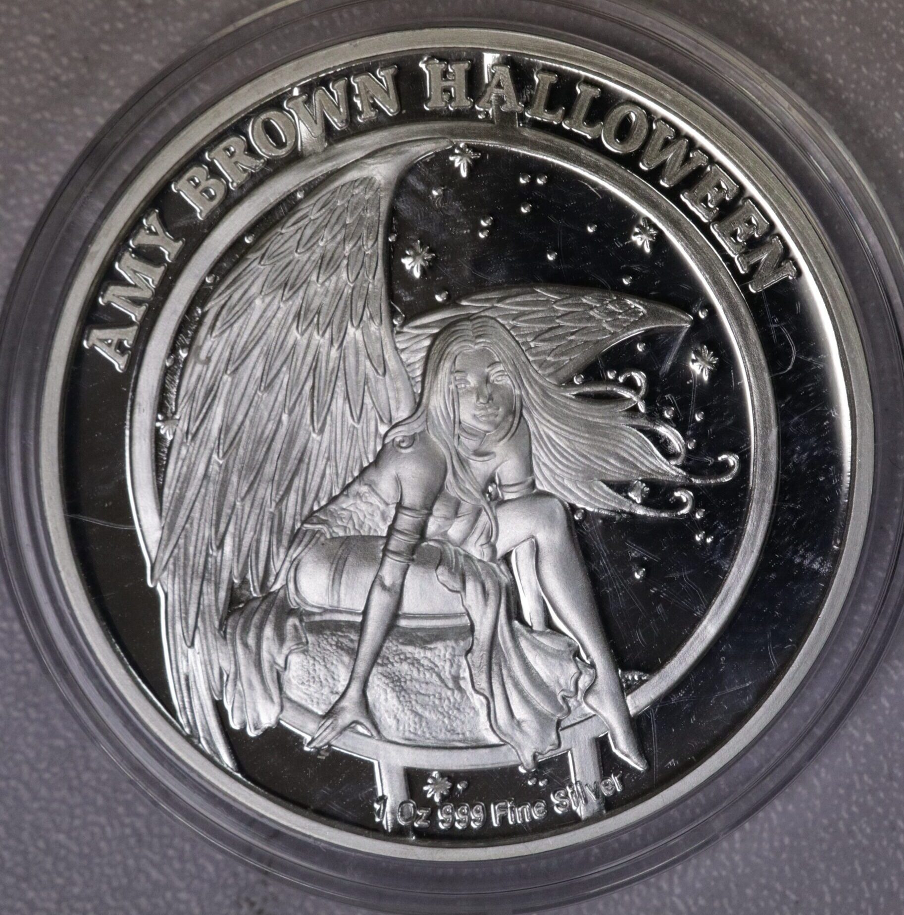 AUCTION- 2018 Amy Brown Haunted Pumpkin Patch Troy OZ .999 Silver #232 of 2000 - Image 2