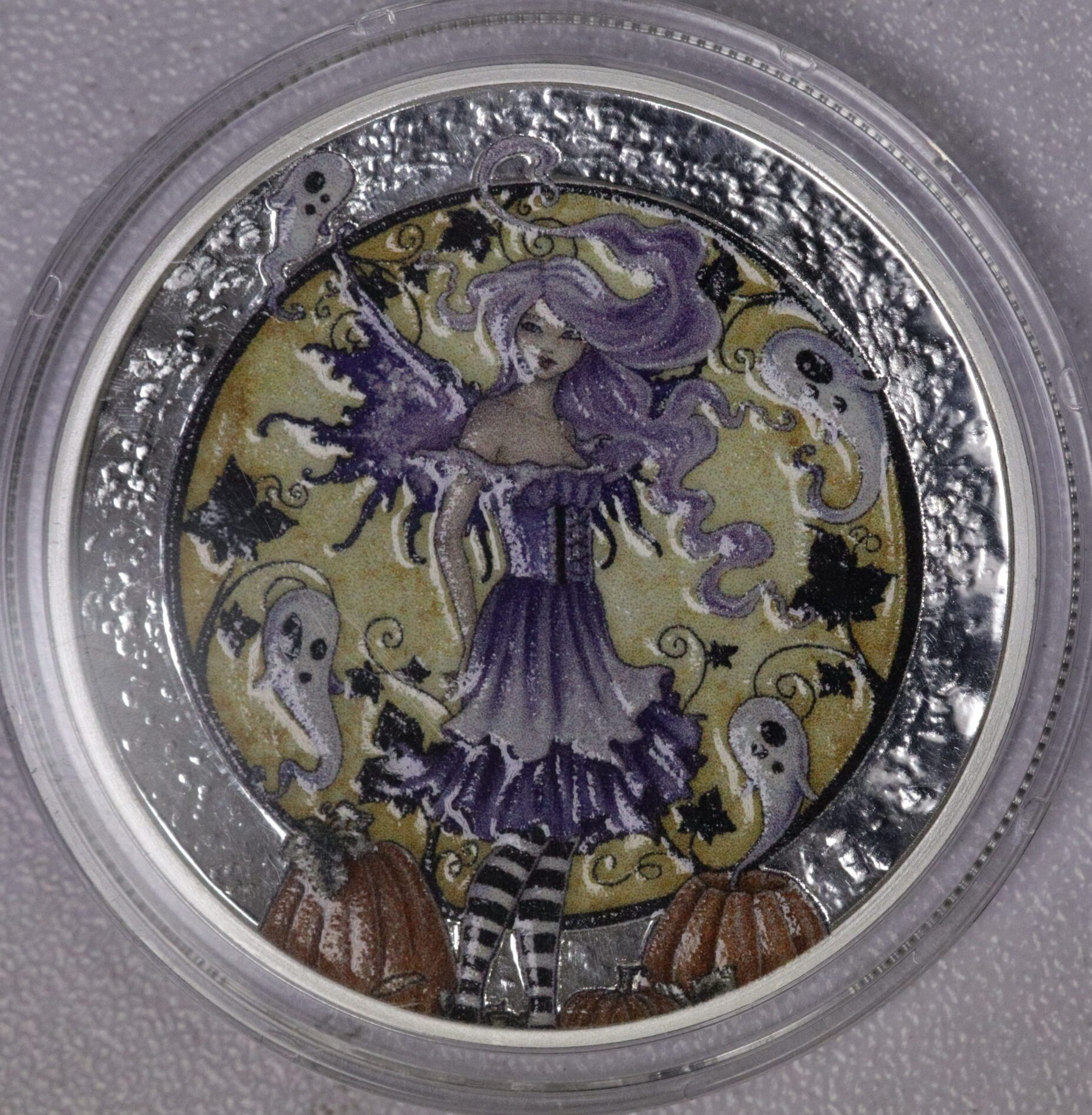 AUCTION- 2018 Amy Brown Haunted Pumpkin Patch Troy OZ .999 Silver #232 of 2000