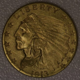 1913 Indian Head 2 1/2 Dollar Gold