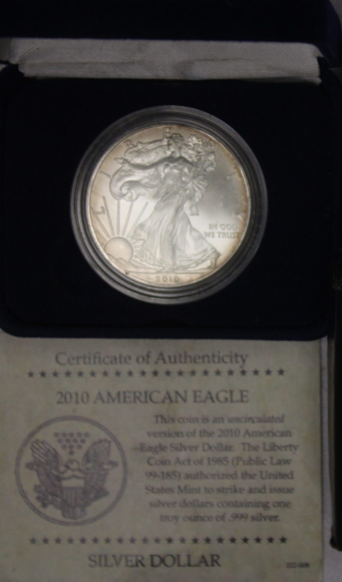 AUCTION- 2010 American Silver Eagle Toned OGP - Image 3