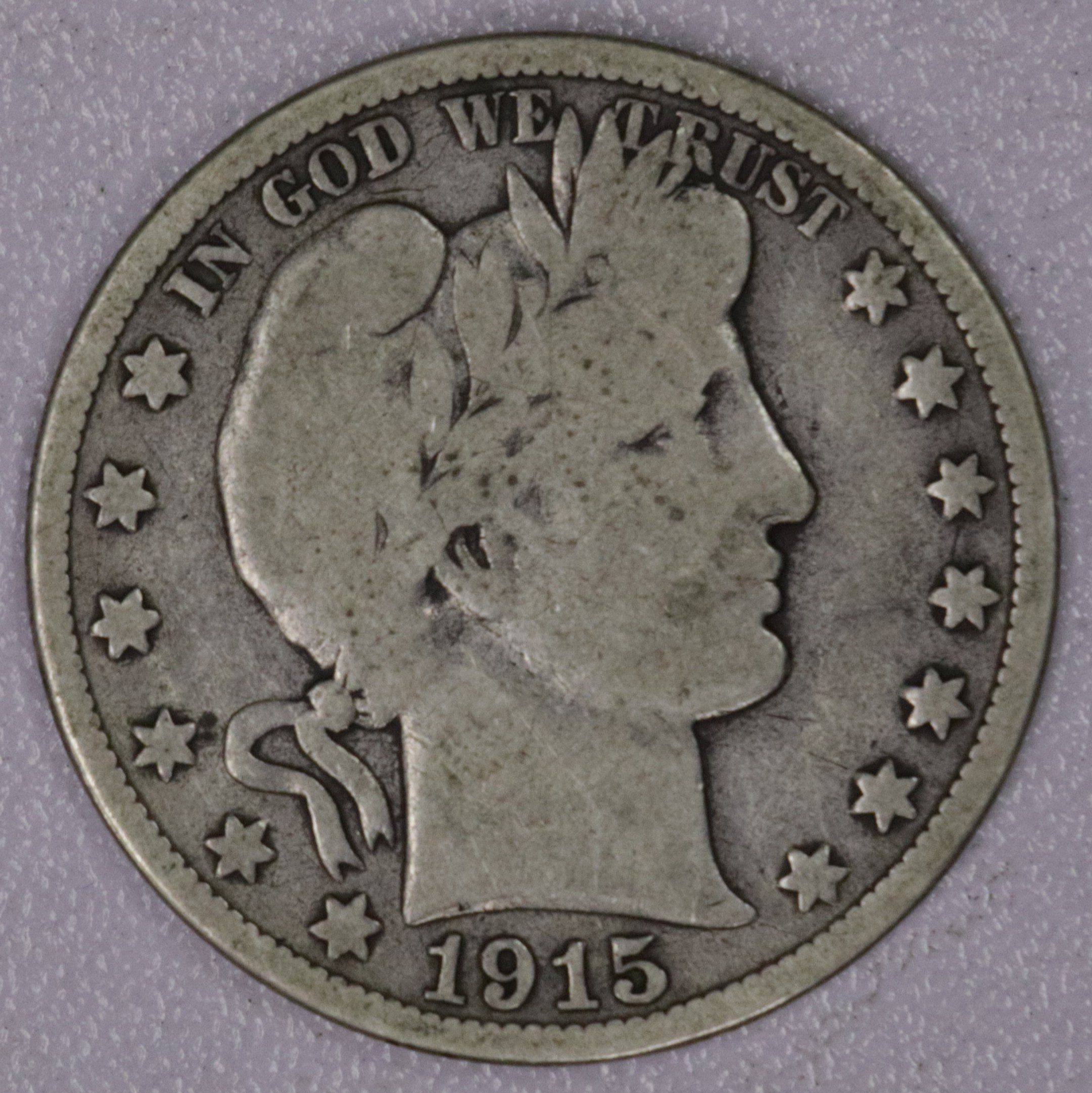Auction- 1915-D Barber Half Dollar